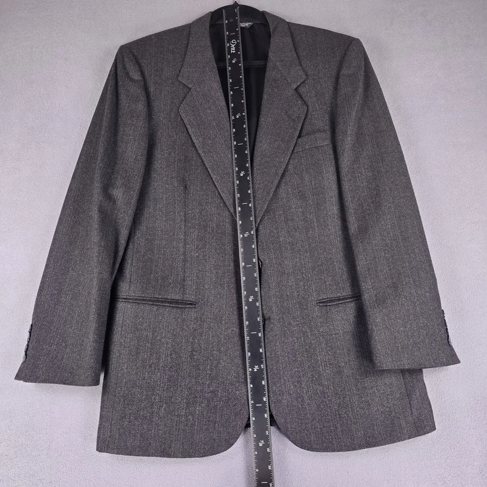Nino Cerruti Blazer Mens 44‎ Gray Wool Pinstripe Sport Coat Hecht's Tailored USA